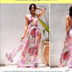 Love & Lemonade plunge floral gown - never worn, tags still on